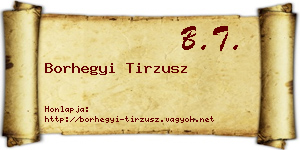 Borhegyi Tirzusz névjegykártya